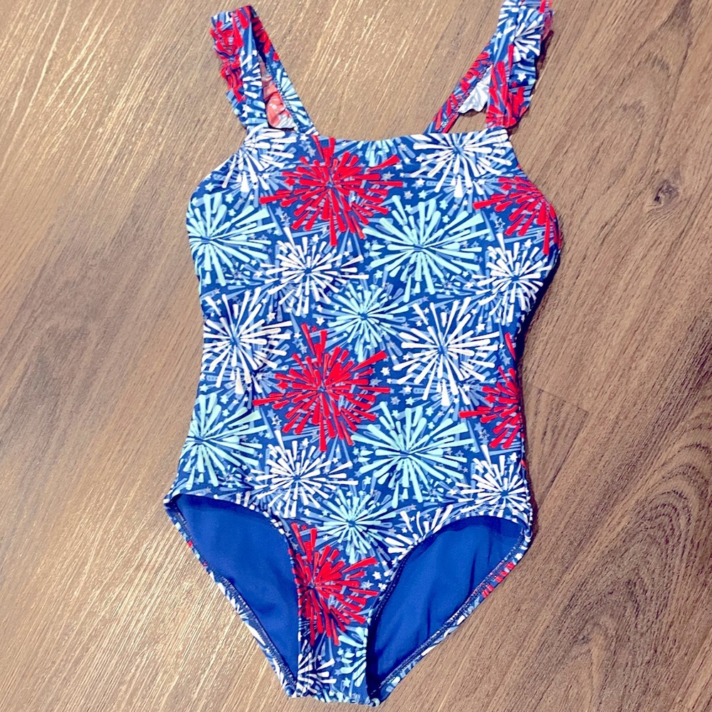Girls Americana Firework One Piece Bathing Suit
